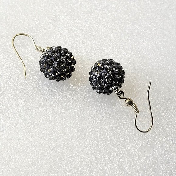 Mini Grey Dangle Ball Bead Earrings - Picture 3 of 7